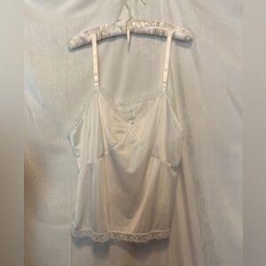 Vintage Dawn To Dusk Size 2X White Lace Camisole Lingerie Nightwear USA Made
